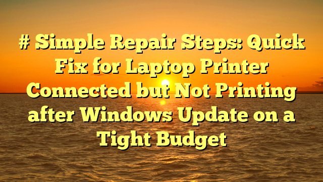 # Simple Repair Steps: Quick Fix for Laptop Printer Connected but Not Printing after Windows Update on a Tight Budget